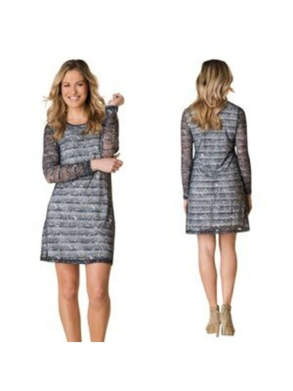 YEST Chambray A Line Dress Blue Grey Size 10 NWOT Casual Denimcore Minimalist
